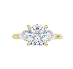 Load image into Gallery viewer, Three-Stone Engagement Ring with Pear Side Diamonds
