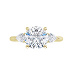 Load image into Gallery viewer, Three-Stone Engagement Ring with Pear Side Diamonds

