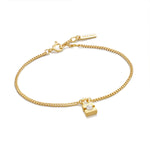 Load image into Gallery viewer, Gold Pearl Padlock Bracelet
