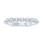 Load image into Gallery viewer, 14K Shared Prong Wedding Band with Diamonds
