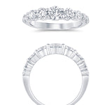 Load image into Gallery viewer, 14K Shared Prong Graduate Wedding Band with Diamonds
