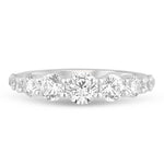 Load image into Gallery viewer, 14K Shared Prong Graduate Wedding Band with Diamonds
