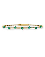 Load image into Gallery viewer, 7 Pear Shaped Emerald and Diamond Bracelet
