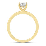 Load image into Gallery viewer, 14K Cushion Cut Hidden Halo Wedding Ring with Diamonds
