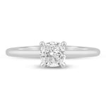 Load image into Gallery viewer, 14K Cushion Cut Hidden Halo Wedding Ring with Diamonds
