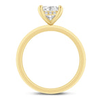 Load image into Gallery viewer, 14K Emerald Cut Hidden Halo Wedding Ring with Diamonds
