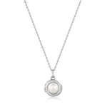 Load image into Gallery viewer, Silver Pearl Sphere Pendant Necklace
