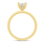 Load image into Gallery viewer, 14K Oval Cut Hidden Halo Wedding Ring with Diamonds
