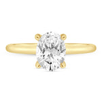 Load image into Gallery viewer, 14K Oval Cut Hidden Halo Wedding Ring with Diamonds
