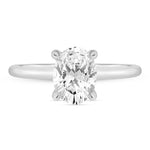 Load image into Gallery viewer, 14K Oval Cut Hidden Halo Wedding Ring with Diamonds
