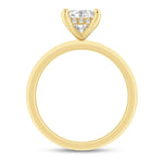 Load image into Gallery viewer, 14K Pear Cut Hidden Halo Wedding Ring with Diamonds
