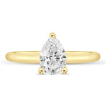 Load image into Gallery viewer, 14K Pear Cut Hidden Halo Wedding Ring with Diamonds
