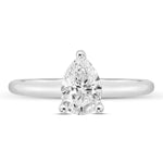 Load image into Gallery viewer, 14K Pear Cut Hidden Halo Wedding Ring with Diamonds
