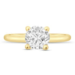 Load image into Gallery viewer, 14K Round Cut Hidden Halo Wedding Ring with Diamonds
