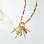 Load image into Gallery viewer, Gold Faceted Red Charm

