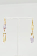 Load image into Gallery viewer, Citrine &amp; Amethyst Earrings
