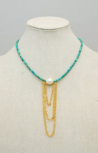 Turquoise & Pearl Necklace - His & Hers Set