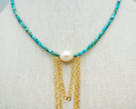 Load image into Gallery viewer, Turquoise &amp; Pearl Necklace - Hers
