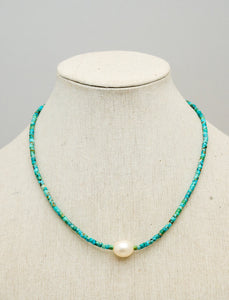 Turquoise & Pearl Necklace - His