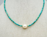 Load image into Gallery viewer, Turquoise &amp; Pearl Necklace - His

