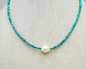 Turquoise & Pearl Necklace - His