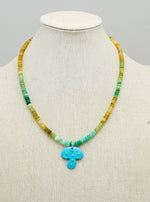 Load image into Gallery viewer, Happy Mushroom Necklace - Blue Turquoise
