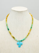 Load image into Gallery viewer, Happy Mushroom Necklace - Blue Turquoise
