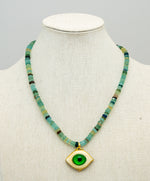 Load image into Gallery viewer, Glass Eye Necklace - Green Sea Glass
