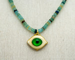 Load image into Gallery viewer, Glass Eye Necklace - Green Sea Glass
