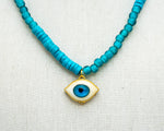 Load image into Gallery viewer, Glass Eye Necklace - Blue Turquoise
