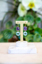 Load image into Gallery viewer, Amethyst and Blue Topaz Earrings
