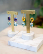 Load image into Gallery viewer, Amethyst and Blue Topaz Earrings
