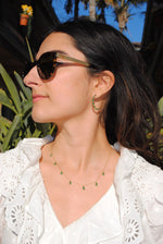 Load image into Gallery viewer, Emerald Hoop Earrings
