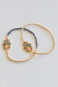 Hamsa Enamel Bracelets - 2 Colors