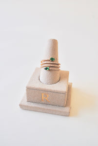 14K Emerald and Diamond Wrap Ring