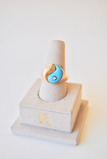 Load image into Gallery viewer, 14K Turquoise and Diamond Yin Yang Ring
