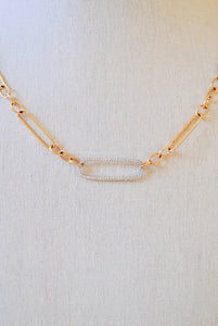 14K and Diamond Paperclip Chain Necklace