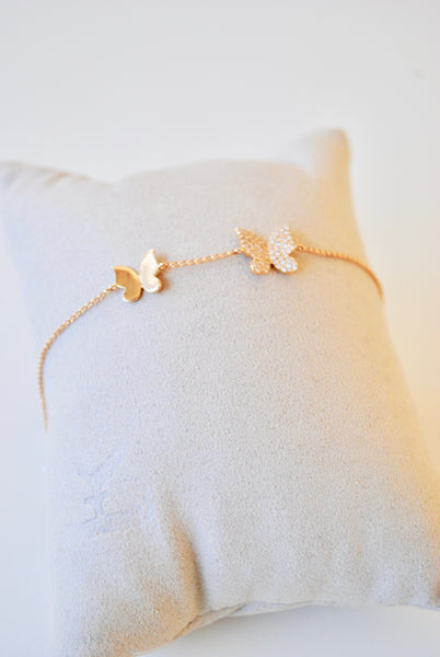 14K Yellow Gold Open Butterfly Bracelet