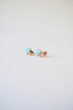Load image into Gallery viewer, 14K Gold and Diamond Turquoise Mushroom Earrings
