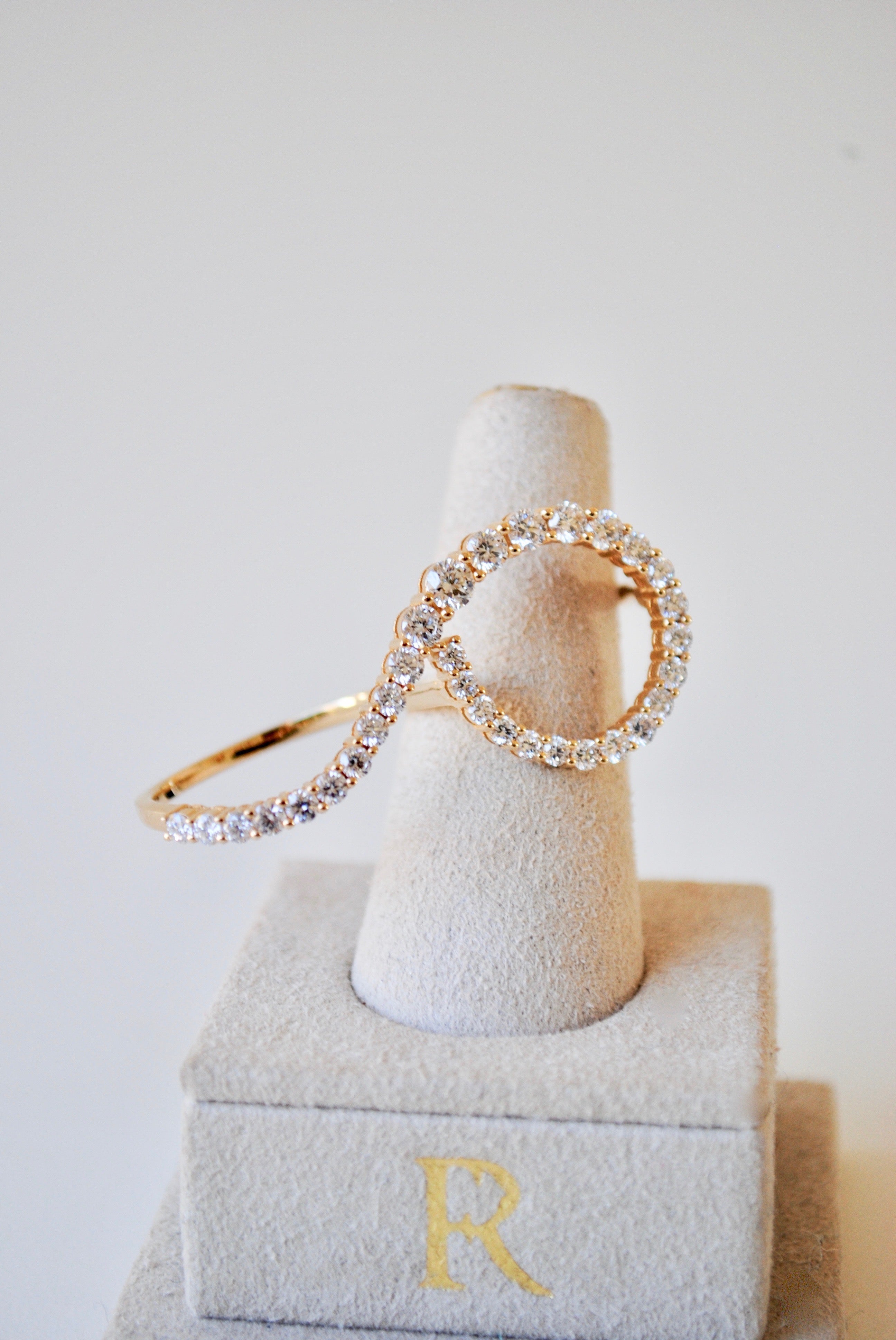 14K and Diamond Double Ring