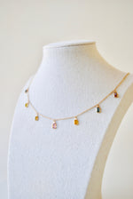 Load image into Gallery viewer, 14K YG Multi Dangle Colorful Sapphire Necklace
