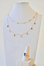Load image into Gallery viewer, 14K YG Multi Dangle Colorful Sapphire Necklace
