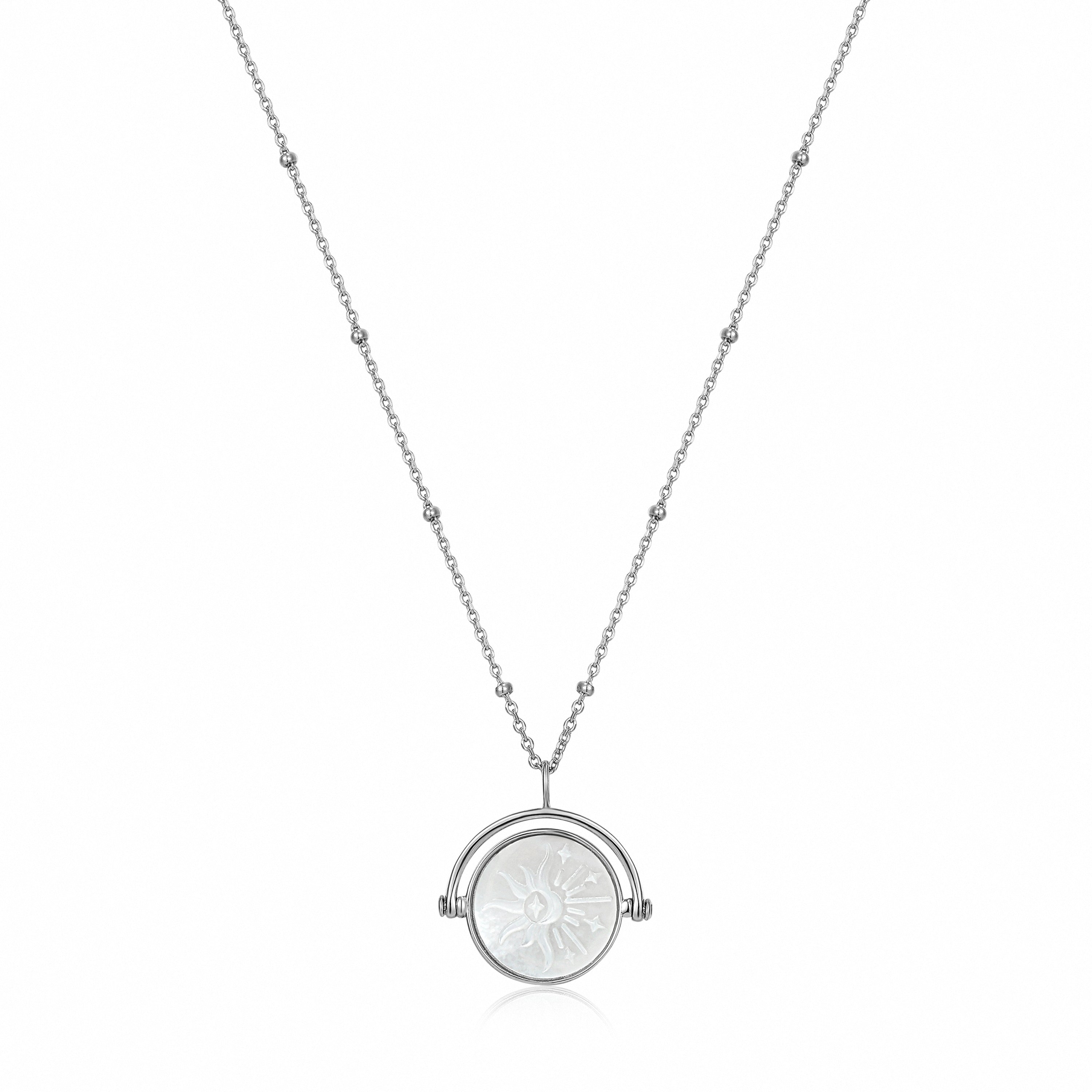 Sunbeam Emblem Silver Necklace