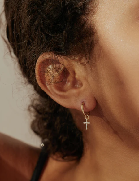 Diamond Cross Earring Charm