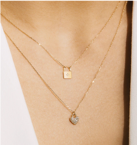 Rehana Diamond Padlock Necklace