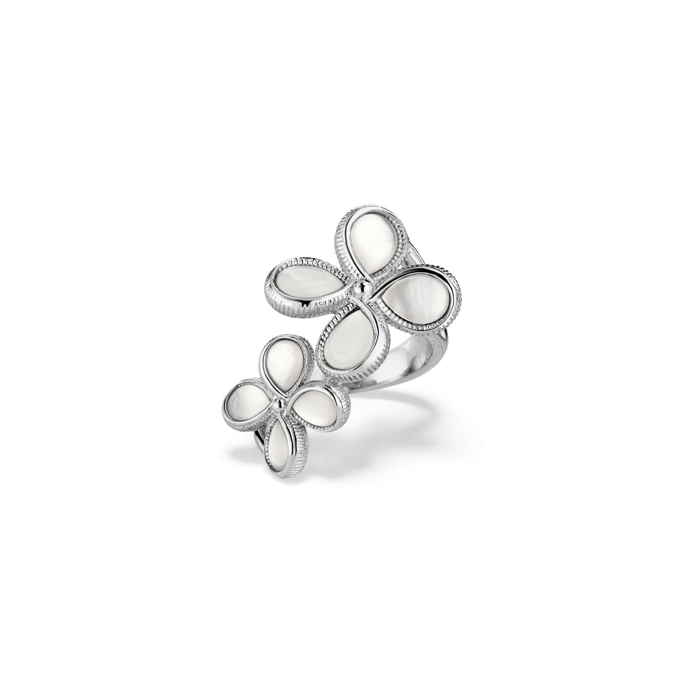Double Flower Ring with Mother of Pearl