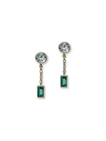 Load image into Gallery viewer, Emerald Chain Drop Earrings
