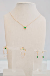 Emerald Square Pendant Necklace