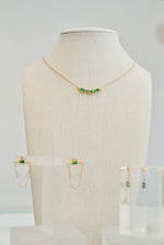 Load image into Gallery viewer, Emerald Baguette Trio Necklace
