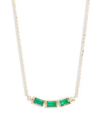 Load image into Gallery viewer, Emerald Baguette Trio Necklace
